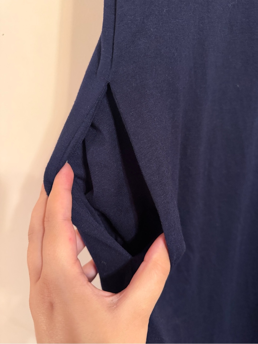 NWT Navy Stripe Trim Maxi Dress - Picture 3 of 6